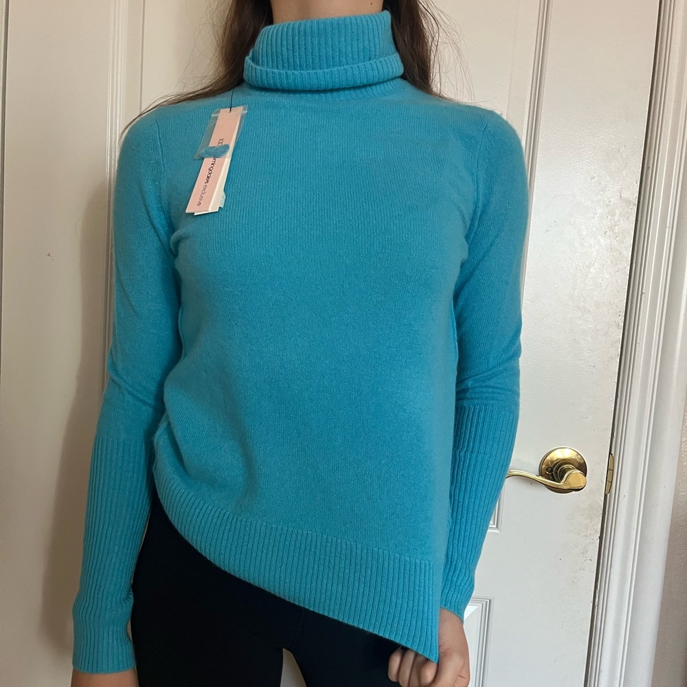 light blue long sleeve turtleneck